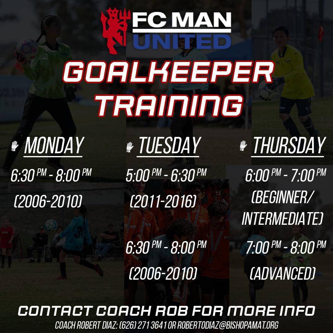 FC Man United GK Training Schedule